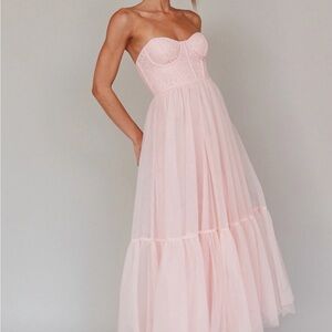 NEW Selfie Leslie Dancing With Me Sweetheart Tulle MIDI Dress Pink